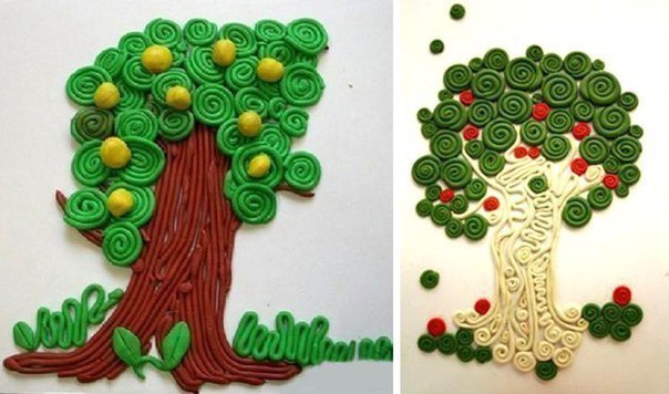 Аппликация из пластилиновых жгутиков