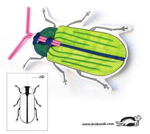 Насекомые из бумаги и коктейльных трубочек