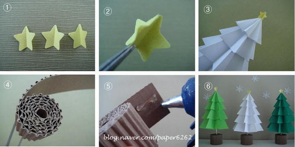 Елочки из бумаги. мастер-класс