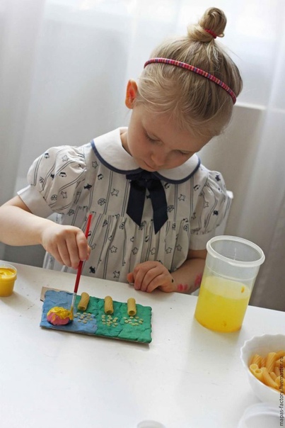 Поделки из макарон и пластилина