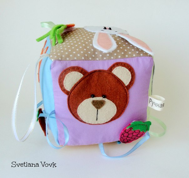 Как сшить развивающий кубик для малыша + выкройки