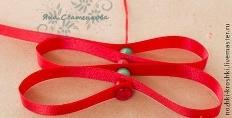 Елочка из ленточек и бусин