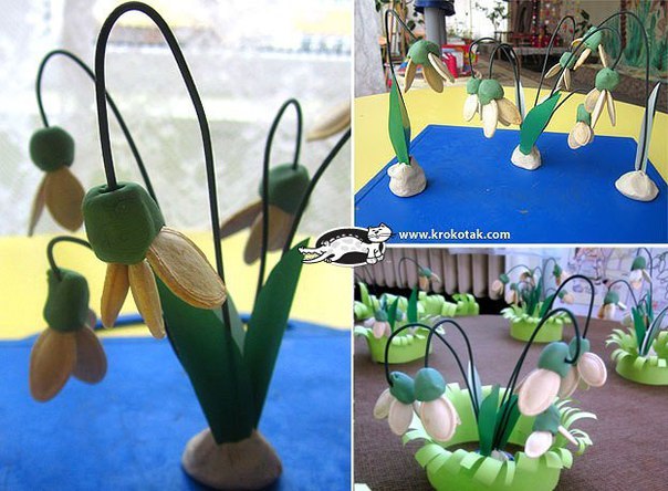 Весенние поделки "подснежник" Весенние поделки "подснежник"