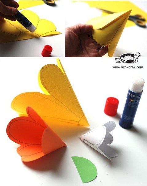 Объёмная аппликация "цветы"