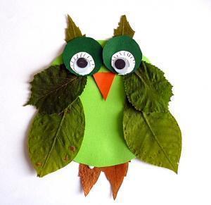 Совы из листьев