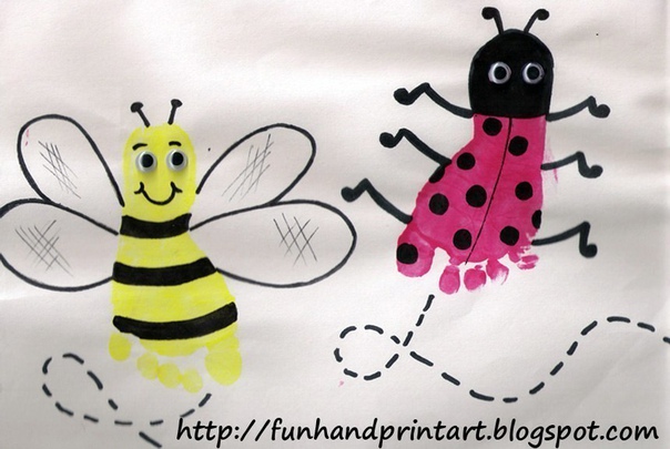 Риcунки из отпечатков ножек