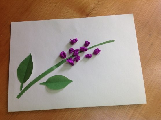 Сирень из гофрированной бумаги