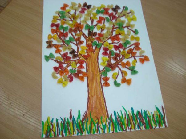 Аппликации из макарон