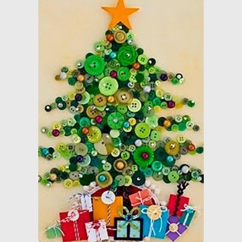Поделки к новому году из пуговиц