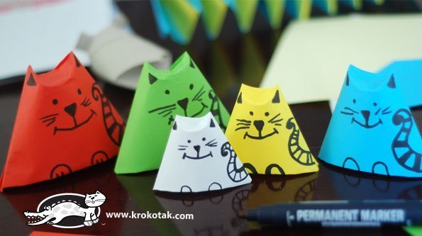 Коты-матрёшки из бумаги