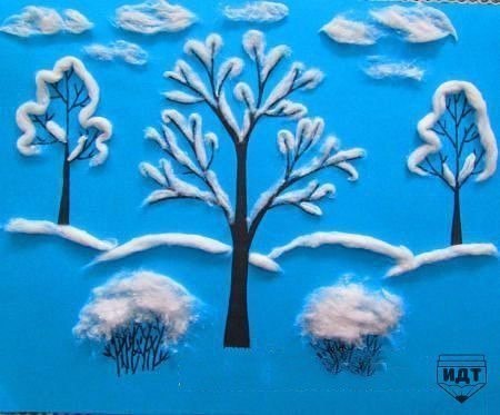 Зимний пейзаж из ваты