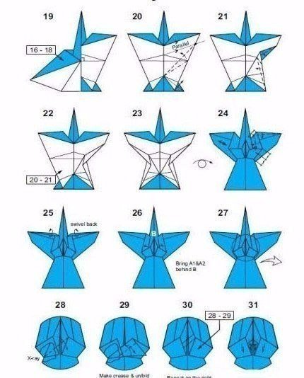 Бумажный ангел в технике оригами