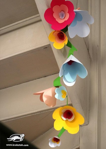 Объёмная аппликация "цветы"