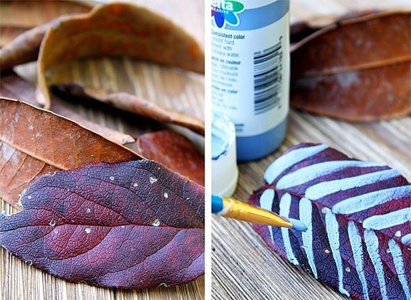 Рисуем на листьях