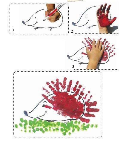 Интересное рисование ладошками Интересное рисование ладошками