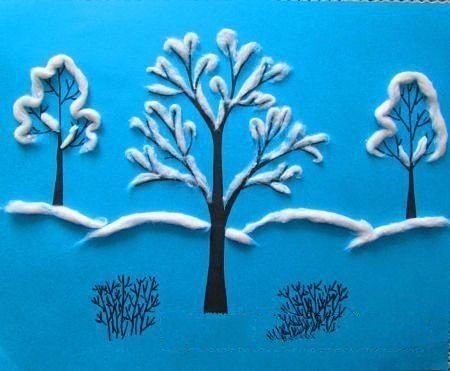 Зимний пейзаж из ваты