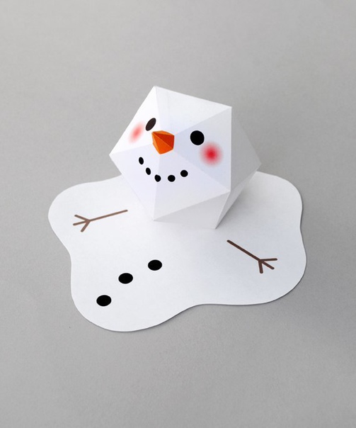 Снеговик из бумаги. шаблон