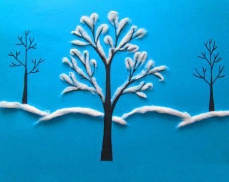 Зимний пейзаж из ваты