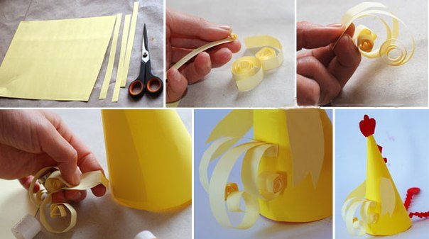 Курочки из цветной бумаги. Курочки из цветной бумаги.