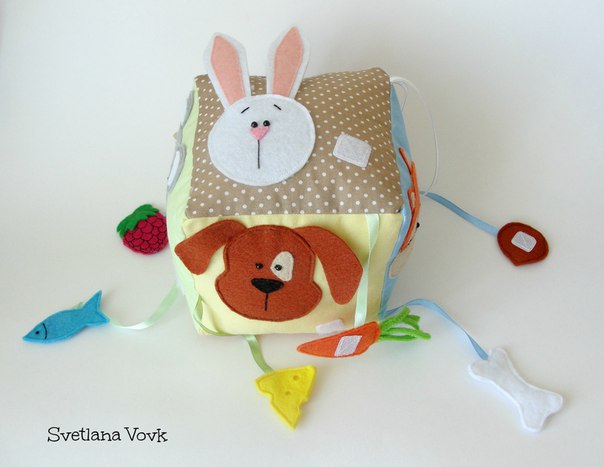 Как сшить развивающий кубик для малыша + выкройки