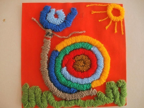 Аппликации из ниток Аппликации из ниток