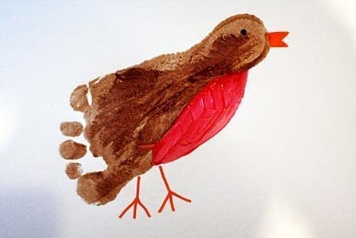 Риcунки из отпечатков ножек