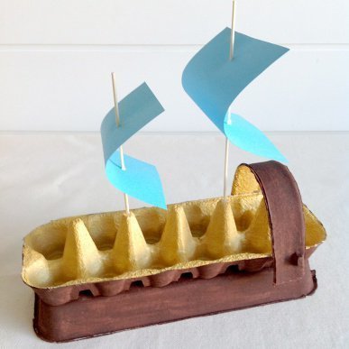 Кораблик из яичных лотков Кораблик из яичных лотков