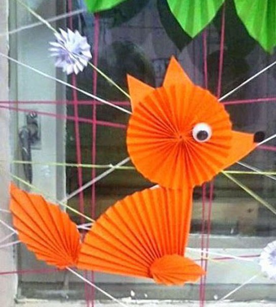 Аппликации из бумажных гармошек