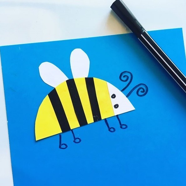 Пчелка из бумаги