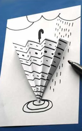 Объемная аппликация из бумаги «дождик» Объемная аппликация из бумаги «дождик»