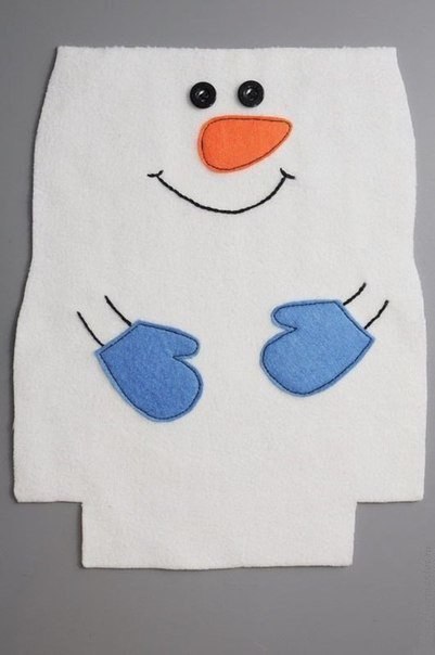 Новогодний снеговик-мешочек для сладостей за 20 минут