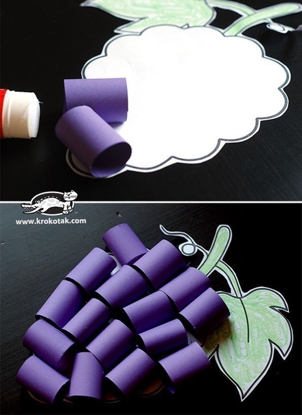 Объёмная аппликация «грозди винограда»