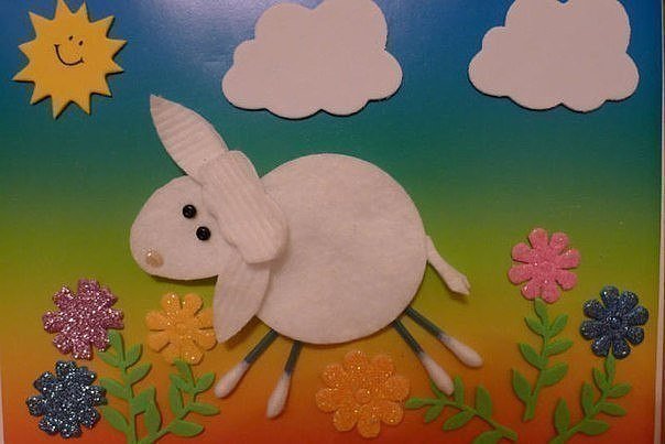 Поделки с детьми из ватных дисков Поделки с детьми из ватных дисков