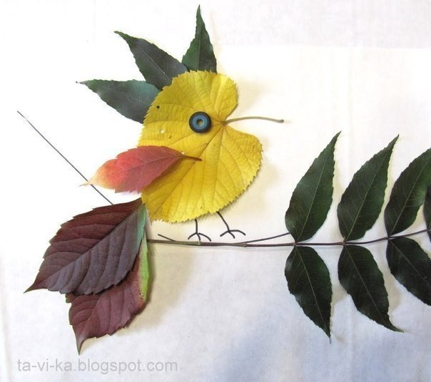 Аппликации из листьев Аппликации из листьев