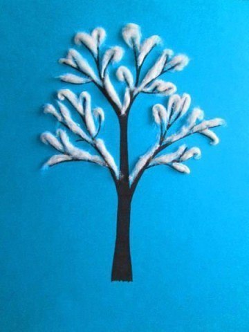 Зимний пейзаж из ваты