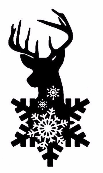 Трафареты на окна "новогодний олень"