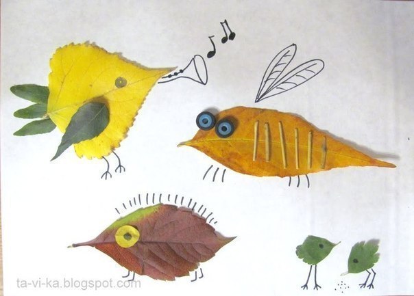 Аппликации из листьев Аппликации из листьев