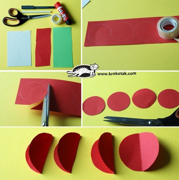 Объемная поделка «вишни»