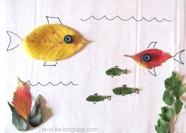 Аппликации из листьев Аппликации из листьев