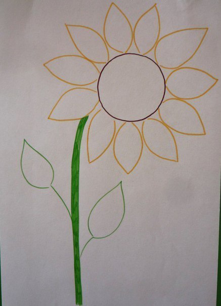 Аппликация из салфеток «подсолнух» Аппликация из салфеток «подсолнух»