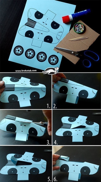 Машинка из бумаги Машинка из бумаги