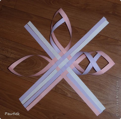 Красивая снежинка из бумажных полосок от  pau4ek