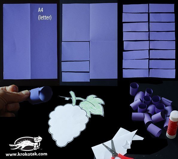 Объёмная аппликация «грозди винограда»