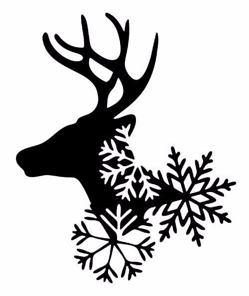 Трафареты на окна "новогодний олень"