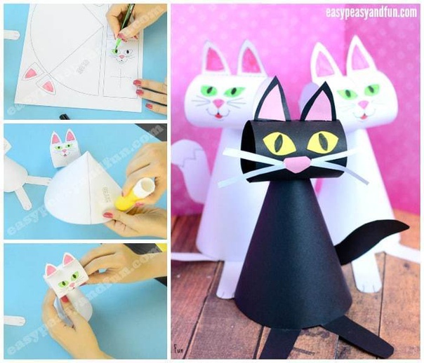 Котики из бумаги. шаблон.