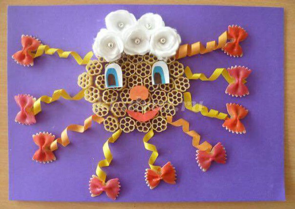 Аппликации из макарон