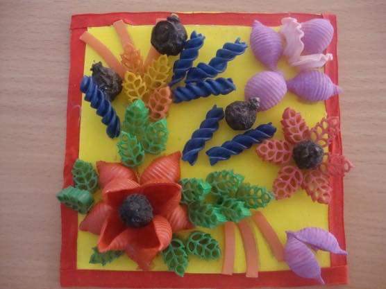 Аппликации из макарон Аппликации из макарон