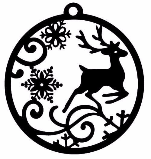 Трафареты на окна "новогодний олень"