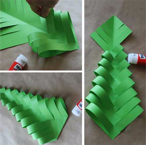 Ёлочка из цветной бумаги Ёлочка из цветной бумаги