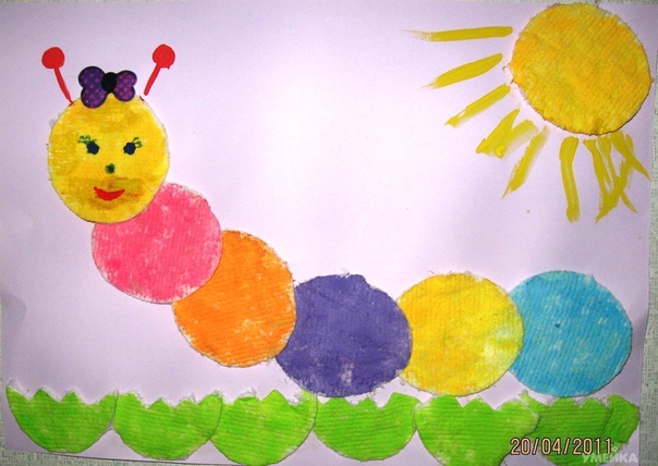 Аппликации из ватных дисков Аппликации из ватных дисков